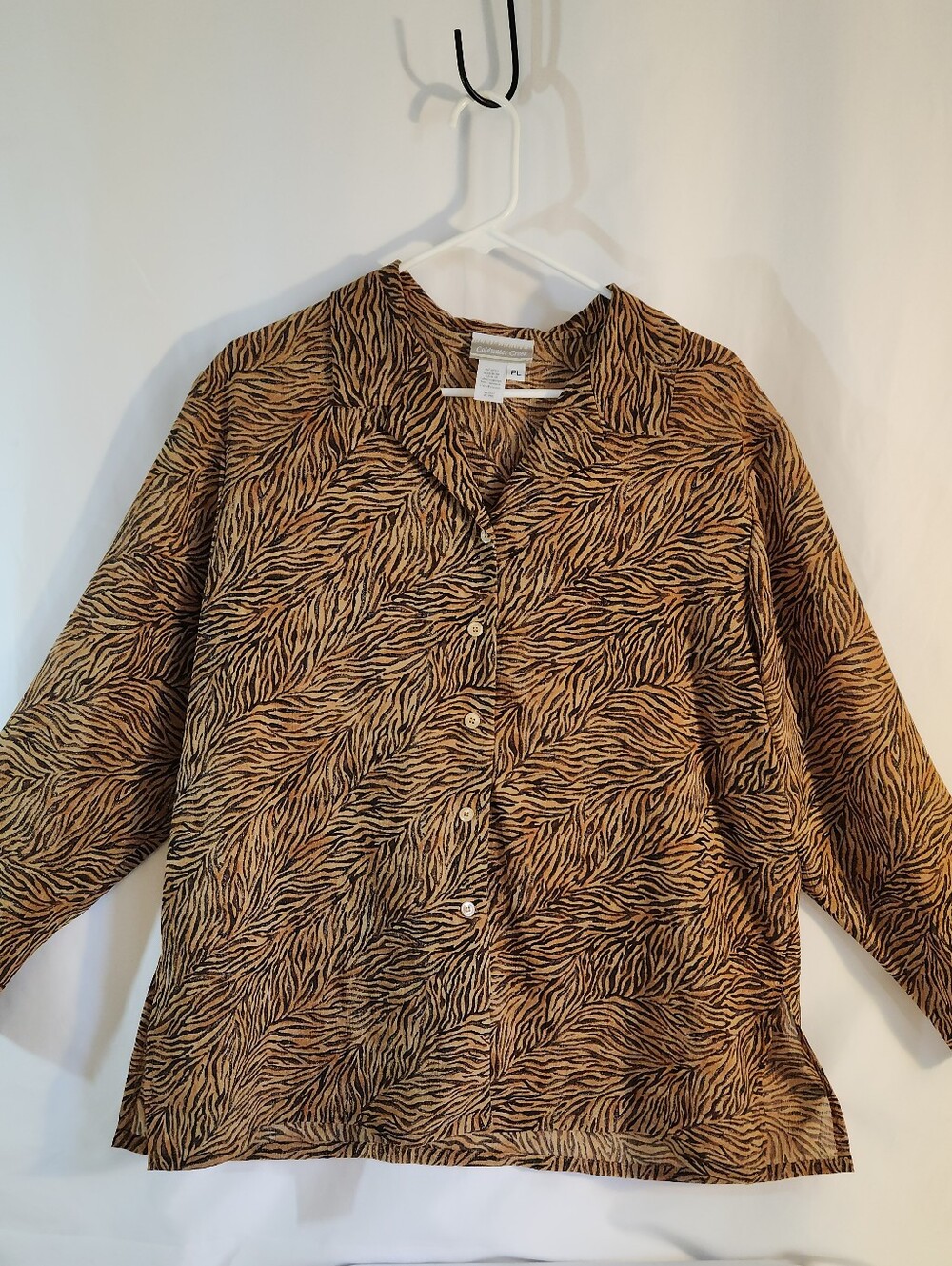 Animal Print Button-Up Shirt - Brown/Black Coldwater Creek